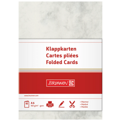 Klappkarten Universalpapier Marmor | A6, 160 g/m², grau, 10 Stück