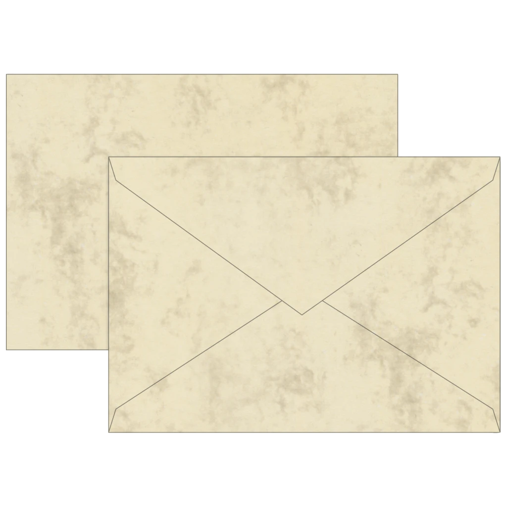 Briefumschläge Universalpapier Marmor | C5, 80 g/m², chamois, 10 Stück