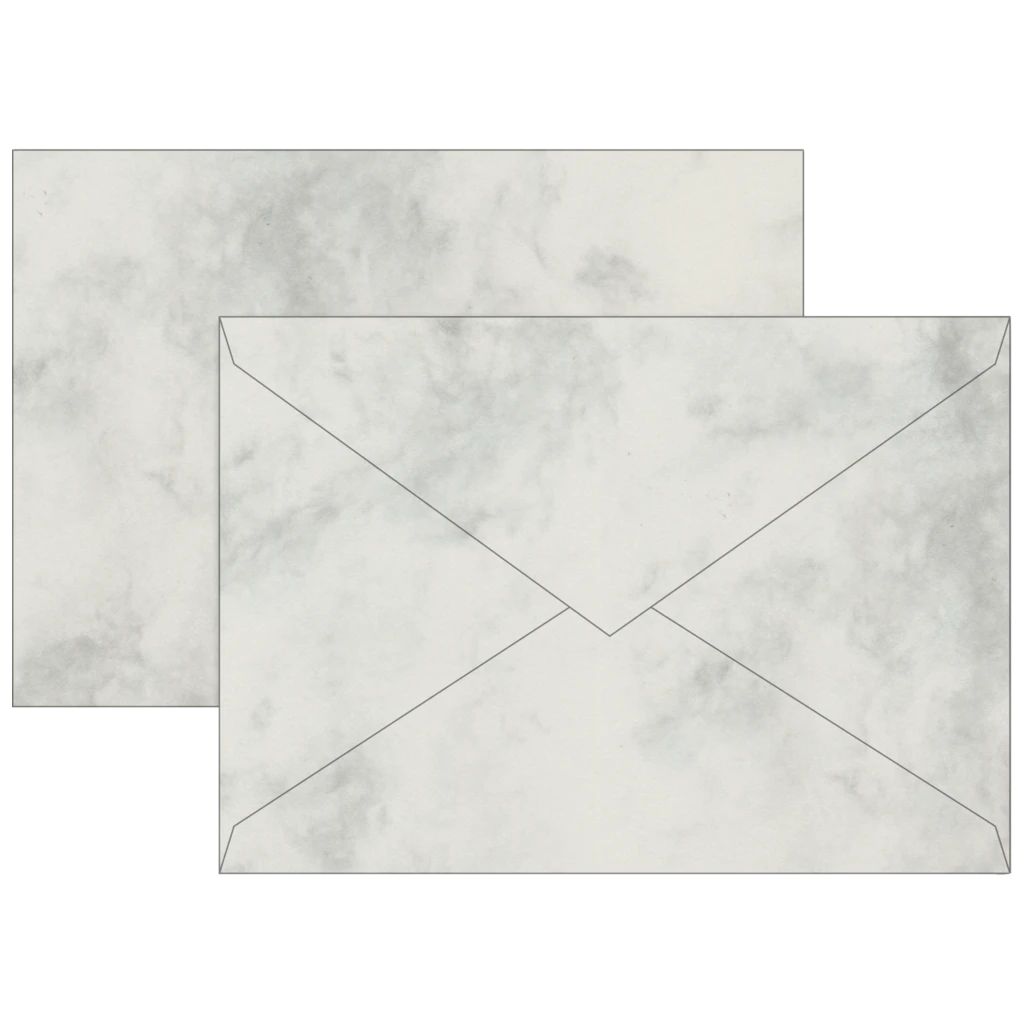 Briefumschläge Universalpapier Marmor | C5, 80 g/m², grau, 10 Stück