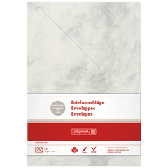 Briefumschläge Universalpapier Marmor | C5, 80 g/m², grau, 10 Stück