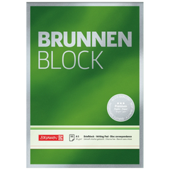 Briefblock Premium „BRUNNEN-Block“ | A5, Lineatur 6, 50 Blatt, grün
