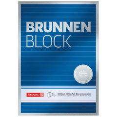 Briefblock Premium „BRUNNEN-Block“ | A5, liniert, 50 Blatt, blau