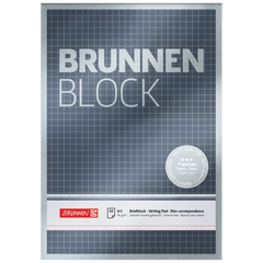 Briefblock Premium „BRUNNEN-Block“ | A5, Lineatur 5, 50 Blatt, silber