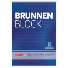 Briefblock „BRUNNEN-Block“ Recycling | A5, liniert, 50 Blatt, blau