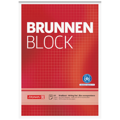 Briefblock „BRUNNEN-Block“ Recycling | A5, Lineatur 5, 50 Blatt, rot