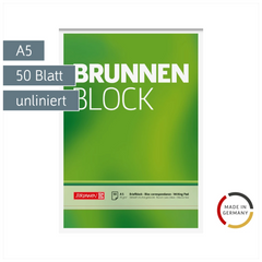 Briefblock „BRUNNEN-Block“ | A5, Lineatur 6, 50 Blatt, grün