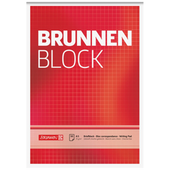 Briefblock „BRUNNEN-Block“ | A5, Lineatur 5, 50 Blatt, rot