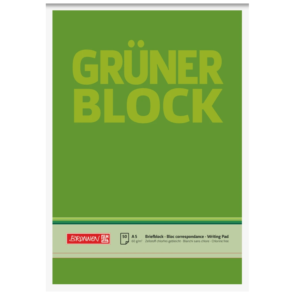 Briefblock „Grüner Block“ | A5, Lineatur 6, 50 Blatt, grün
