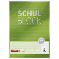 Schulblock Premium | A4, Lineatur 3, 50 Blatt, grün