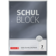 Schulblock Premium | A4, Lineatur 7, 50 Blatt, grau