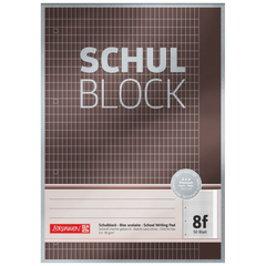 Schulblock Premium | A4, Lineatur 8f, 50 Blatt, grau