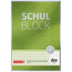 Schulblock Premium | A4, Lineatur dm, 50 Blatt, grün