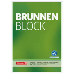 Briefblock „BRUNNEN-Block“ Recycling | A4, Lineatur 20, 50 Blatt, grün