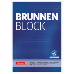 Briefblock „BRUNNEN-Block“ Recycling | A4, Lineatur 21, 50 Blatt, blau