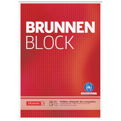 Briefblock „BRUNNEN-Block“ Recycling | A4, Lineatur 22, 50 Blatt, rot