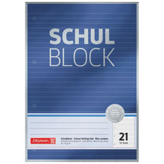 Schulblock Premium | A4, Lineatur 21, 50 Blatt, blau