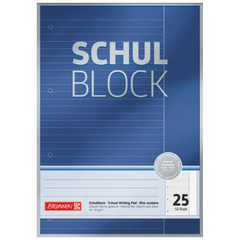 Schulblock Premium | A4, Lineatur 25, 50 Blatt, blau
