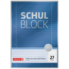 Schulblock Premium | A4, Lineatur 27, 50 Blatt, blau