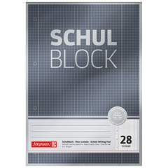 Schulblock Premium | A4, Lineatur 28, 50 Blatt, grau