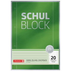 Schulblock Premium | A4, Lineatur 24, 50 Blatt, grün