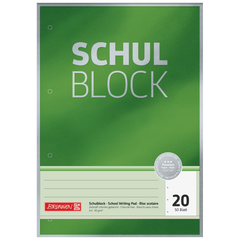 Schulblock Premium | A4, Lineatur 20, 50 Blatt, grün