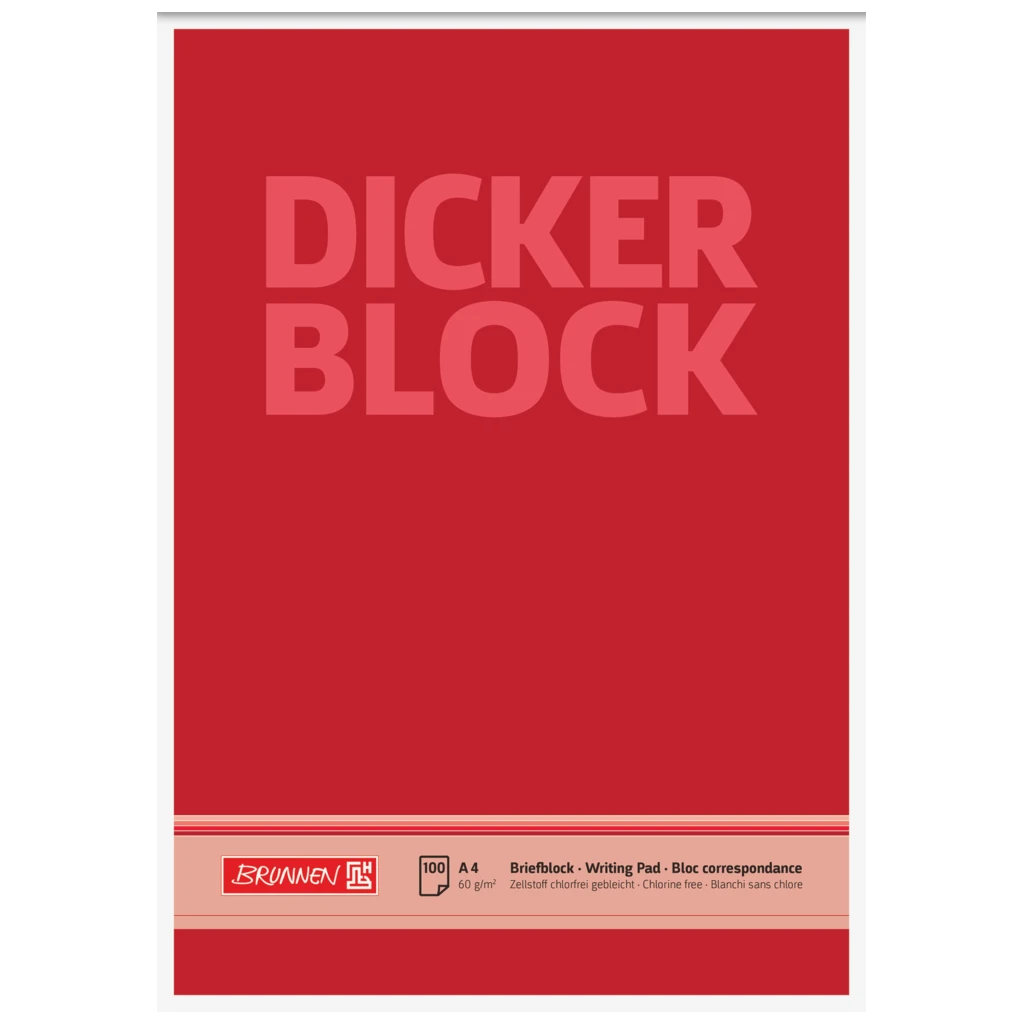 Briefblock „Dicker Block“ | A4, Lineatur 20, 100 Blatt, rot