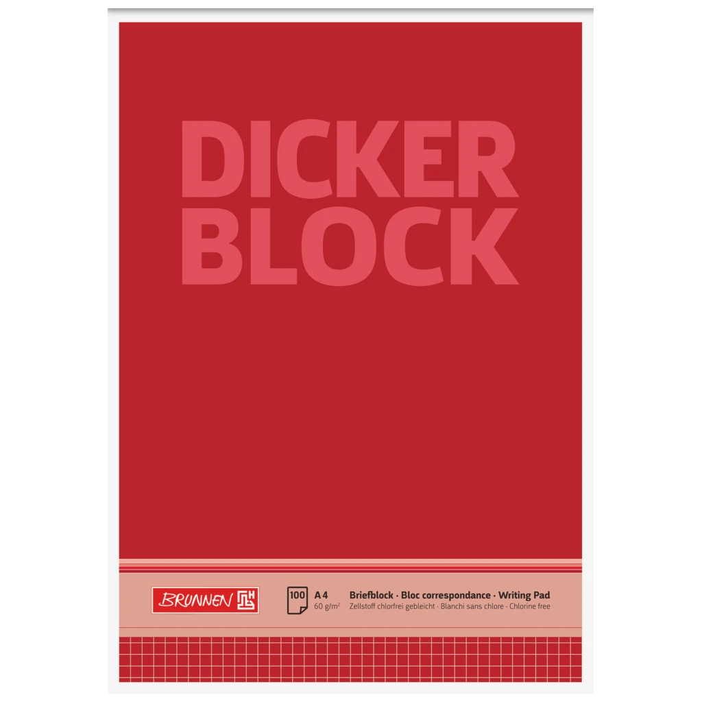 Briefblock „Dicker Block“ | A4, Lineatur 22, 100 Blatt, rot