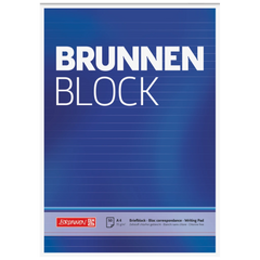Briefblock „BRUNNEN-Block“ | A4, Lineatur 21, 50 Blatt, blau