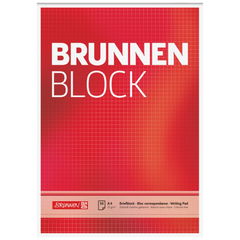 Briefblock „BRUNNEN-Block“ | A4, Lineatur 22, 50 Blatt, rot