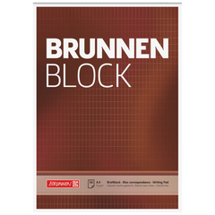 Briefblock „BRUNNEN-Block“ | A4, Lineatur 23, 50 Blatt, braun