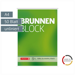 Briefblock „BRUNNEN-Block“ gelocht | A4, Lineatur 20, 50 Blatt, grün