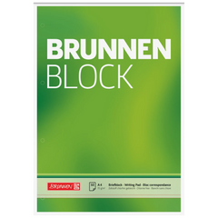 Briefblock „BRUNNEN-Block“ gelocht | A4, Lineatur 20, 50 Blatt, grün