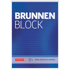 Briefblock „BRUNNEN-Block“ gelocht | A4, Lineatur 21, 50 Blatt, blau