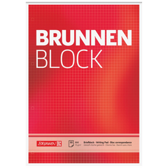 Briefblock „BRUNNEN-Block“ gelocht | A4, Lineatur 22, 50 Blatt, rot