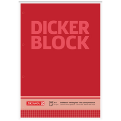 Briefblock „Dicker Block“ gelocht | A4, Lineatur 22, 100 Blatt, rot