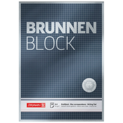 Briefblock Premium „BRUNNEN-Block“ | A4, Lineatur 22, 50 Blatt, blau