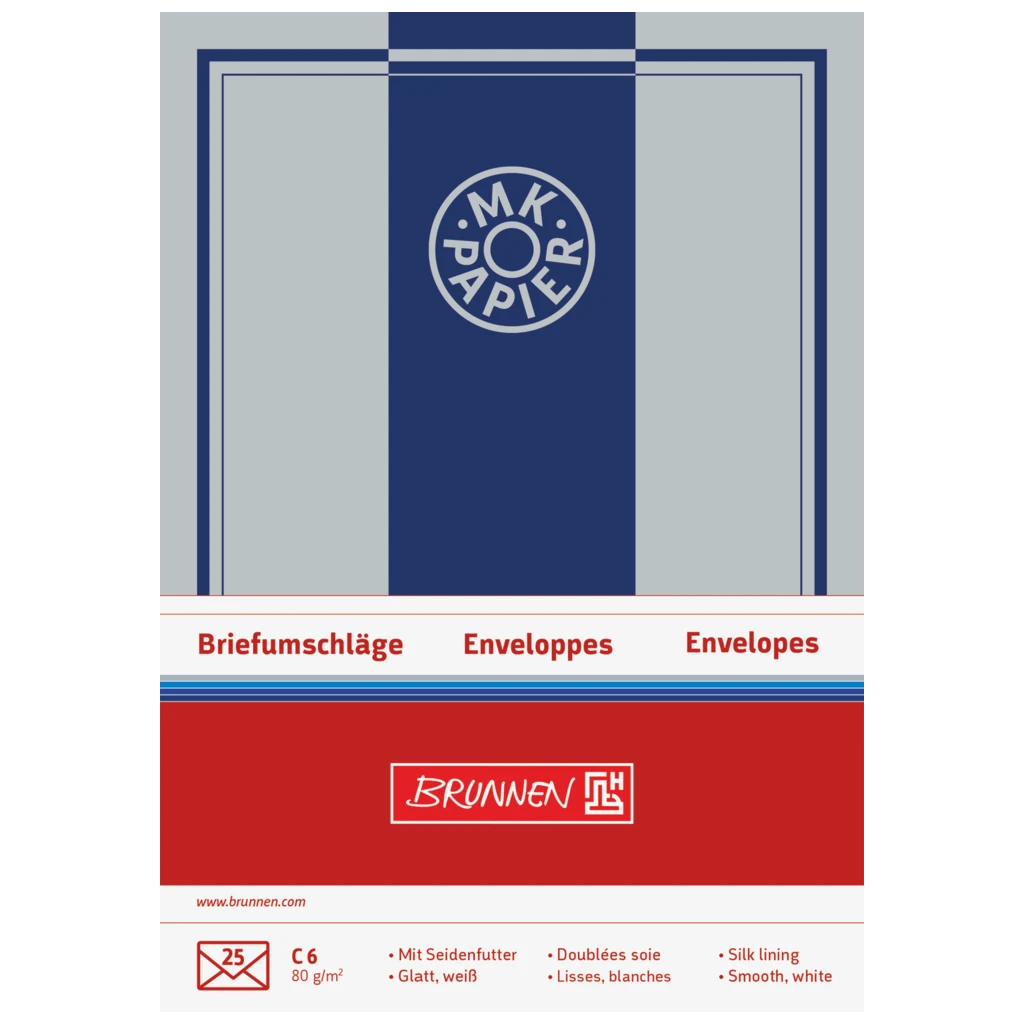 Briefumschläge MK-Papier | C6, 80 g/m², weiß, 25 Stück