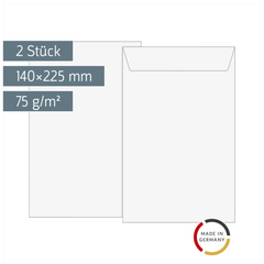 Luftpolstertaschen | 140×225 mm, 12, 75 g/m², weiß, 2 Stück