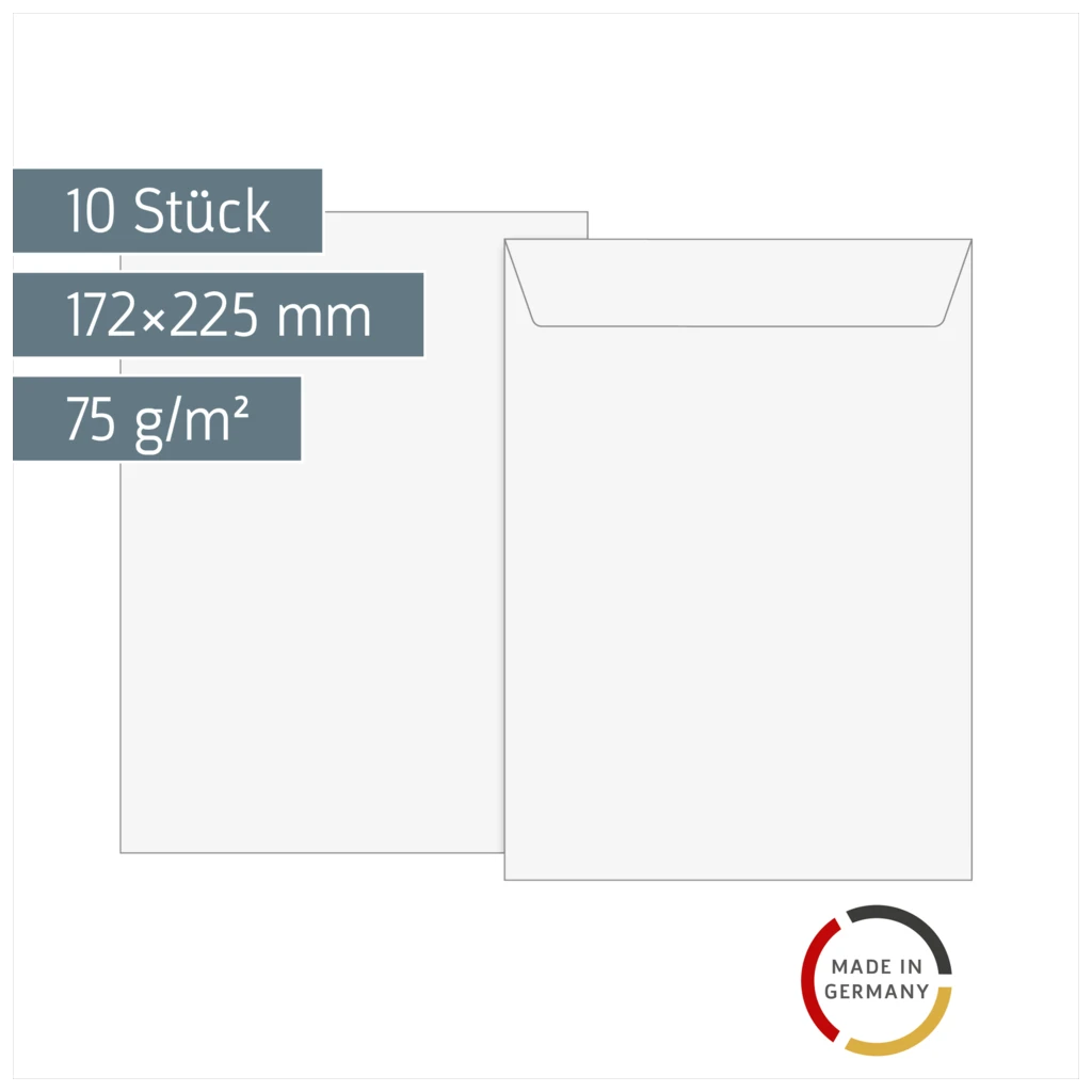Luftpolstertaschen | 172×225 mm, 13, 75 g/m², weiß, 10 Stück
