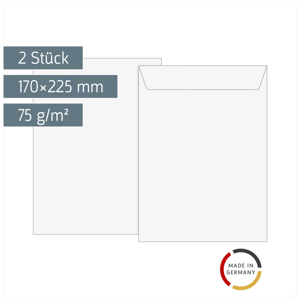 Luftpolstertaschen | 170×225 mm, 13, 75 g/m², weiß, 2 Stück