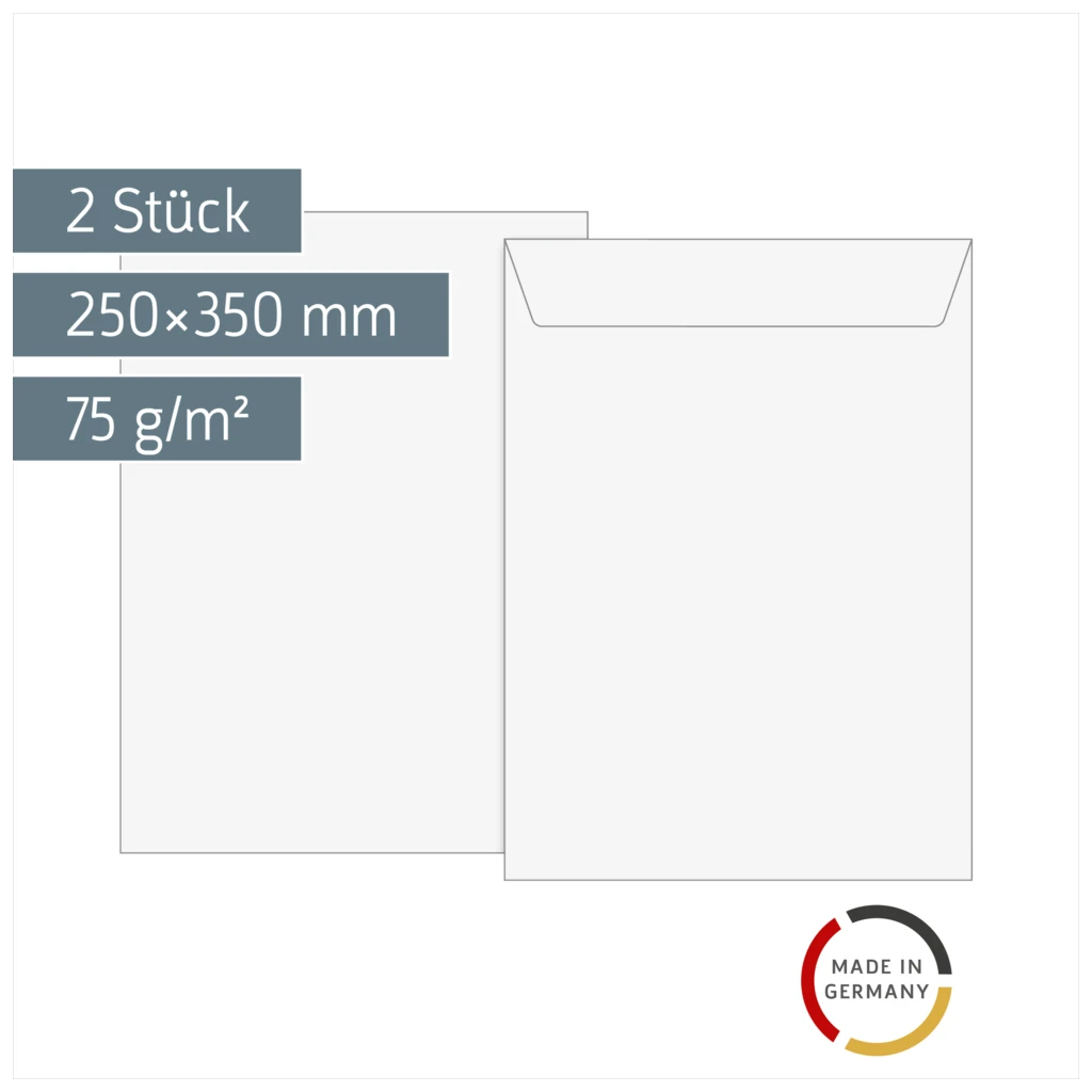 Luftpolstertaschen | 250×350 mm, 17, 75 g/m², weiß, 2 Stück