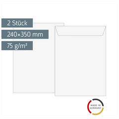 Luftpolstertaschen | 240×350 mm, 18, 75 g/m², weiß, 2 Stück