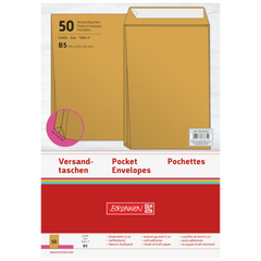 Versandtaschen mit Faltboden | 176×250 mm, B5, 110 g/m², braun, 50 Stück