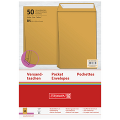 Versandtaschen mit Faltboden | 176×250 mm, B5, 110 g/m², braun, 50 Stück