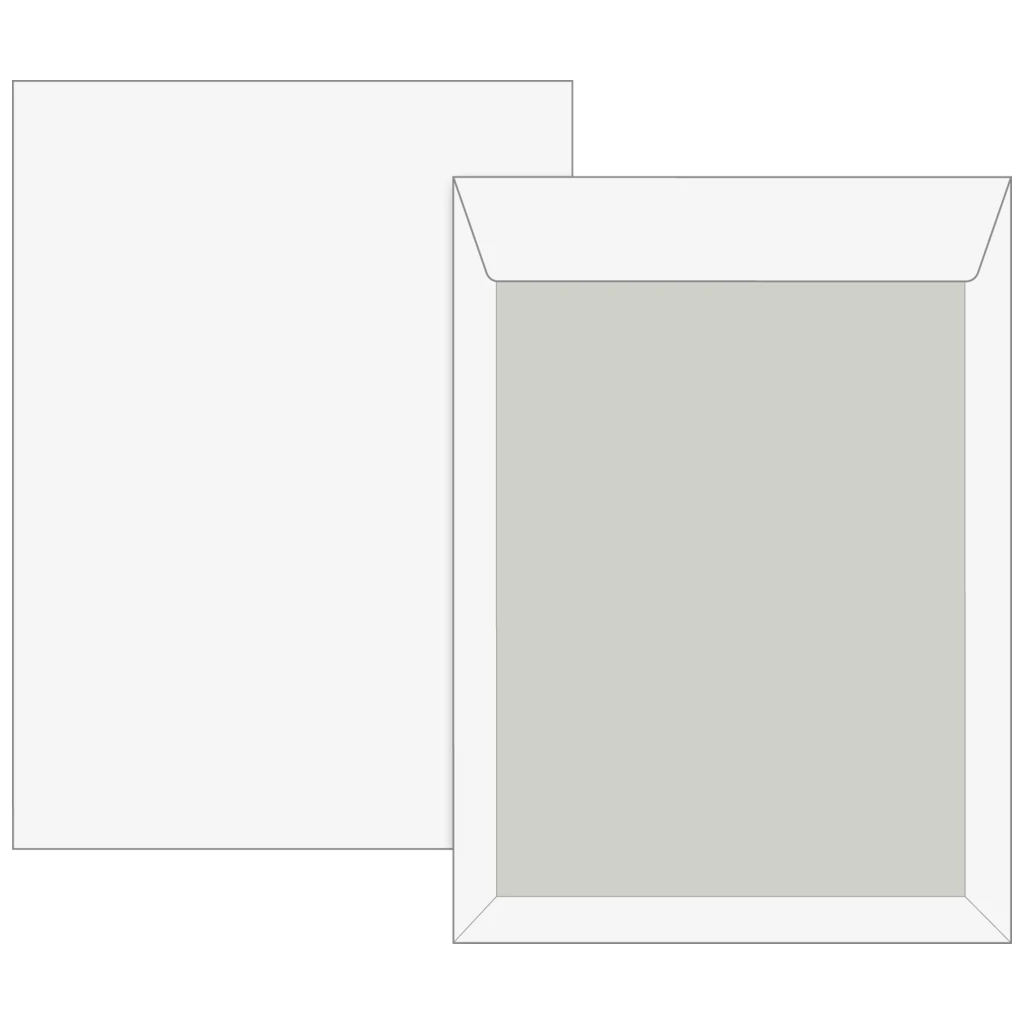 Versandtaschen mit Kartonrückwand | 176×250 mm, B5, 120 g/m², weiß, 5 Stück