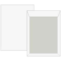 Versandtaschen mit Kartonrückwand | 176×250 mm, B5, 120 g/m², weiß, 5 Stück