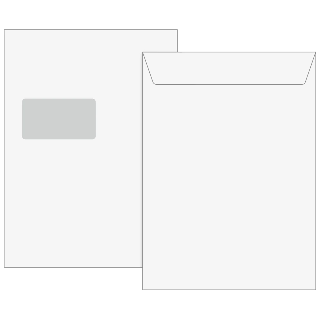 Versandtaschen mit Fenster | 229×324 mm, C4, 120 g/m², weiß, 100 Stück