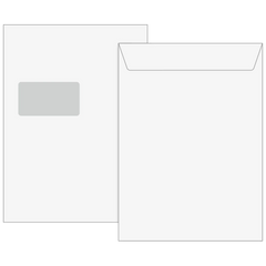 Versandtaschen mit Fenster | 229×324 mm, C4, 120 g/m², weiß, 100 Stück