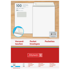 Versandtaschen mit Fenster | 229×324 mm, C4, 120 g/m², weiß, 100 Stück