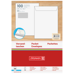 Versandtaschen mit Fenster | 229×324 mm, C4, 120 g/m², weiß, 100 Stück